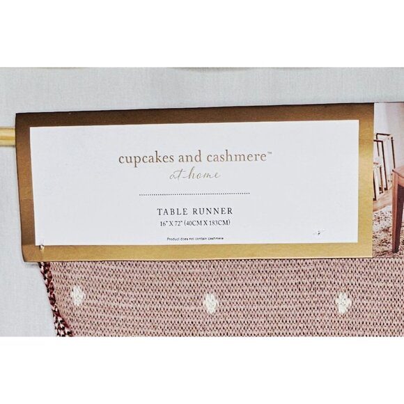 Cupcakes & Cashmere Pink Knit Gingerbread Man Polka Dot Table Runner 16" X 72" - Picture 5 of 5